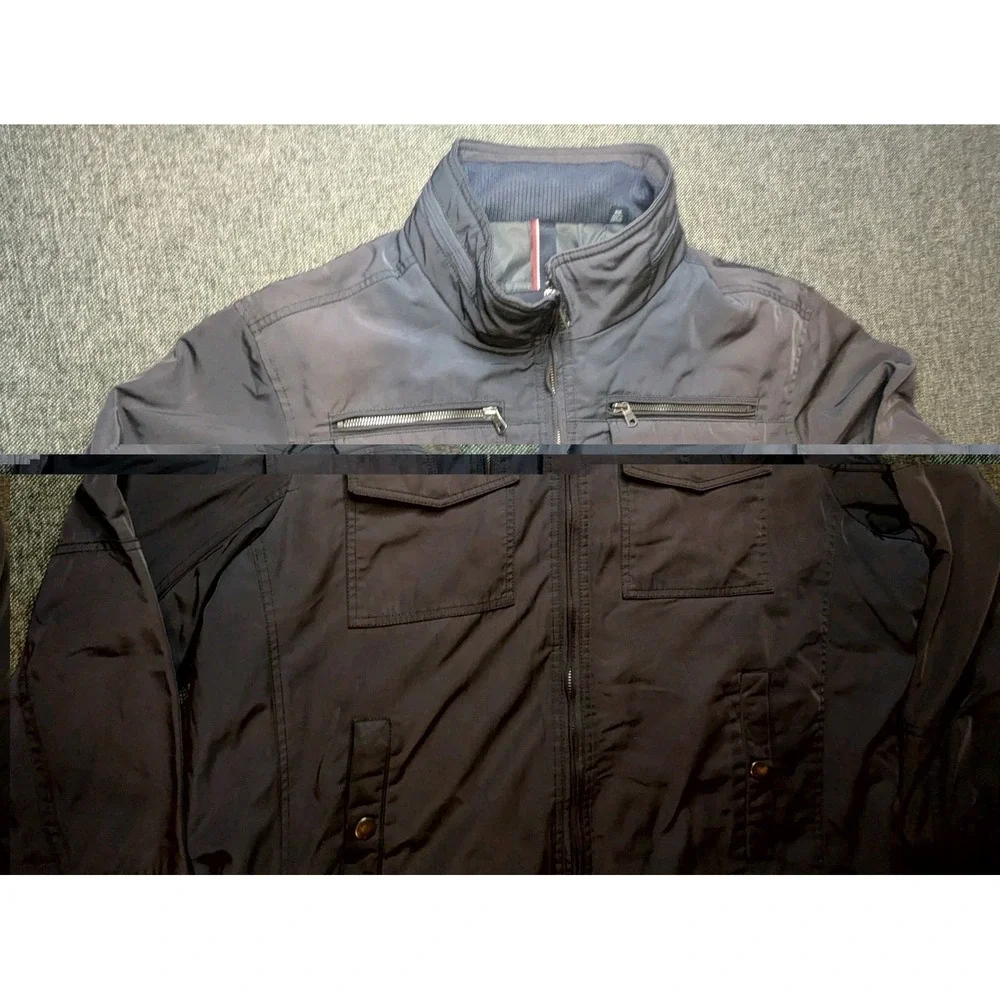 Vintage‎ Tommy Hilfiger Reflective Bomber Style Jacket Mens XXL Full Zip Coat